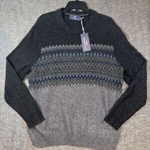Vineyard Vines Gray and Blue Crewneck Sweater